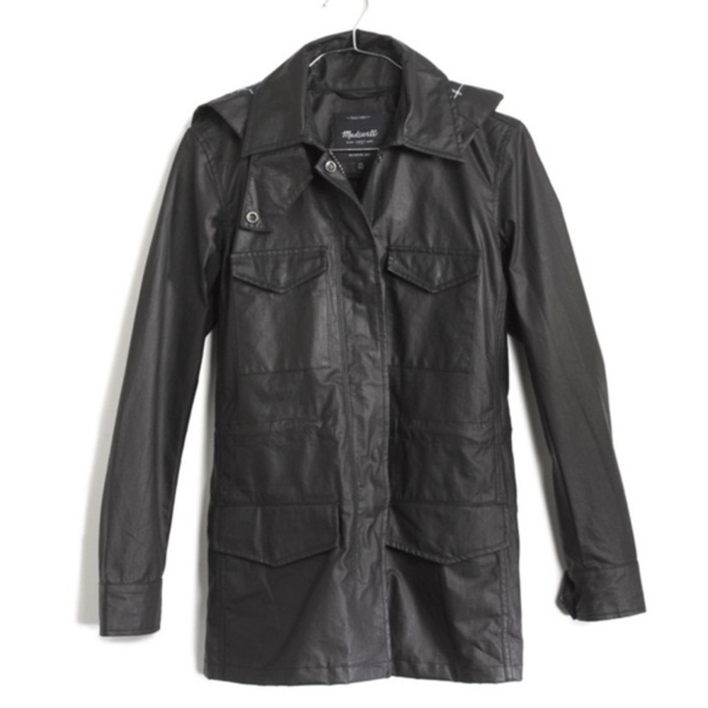 Madewell Black Coated Rain Jacket